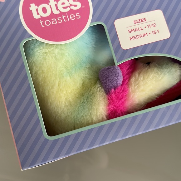Totes Toasties Kids unicorn slippers am 11-12 and MD 13-1 - Picture 3 of 8